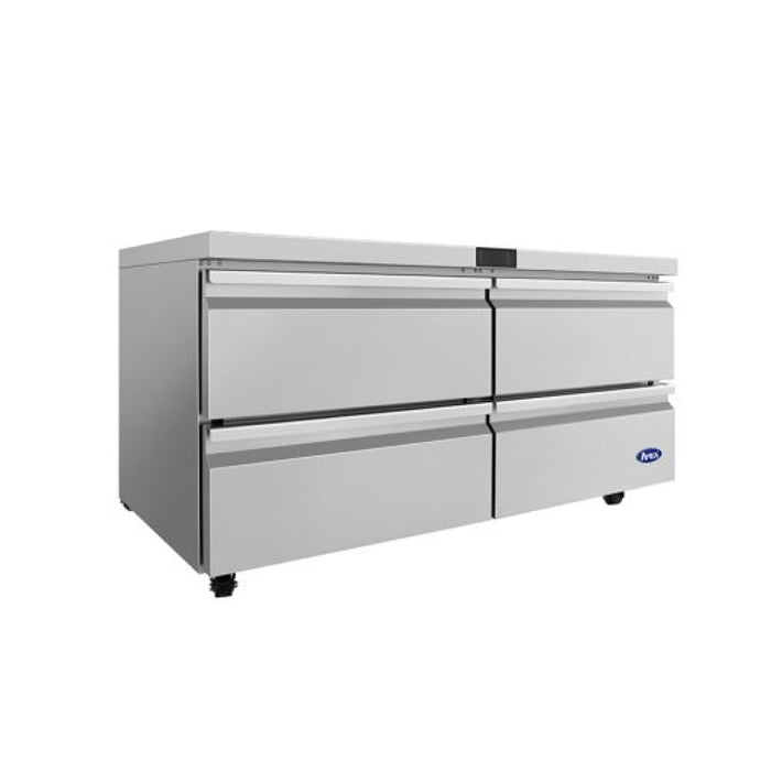 Atosa AUR60D4 60.25" Solid 4-Drawer Undercounter Refrigerator - 15.5 Cu. Ft.