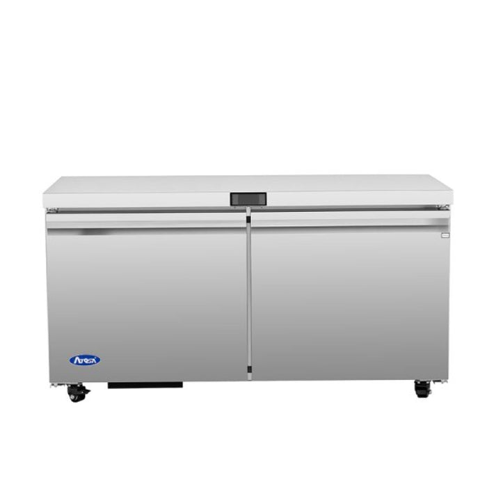 Atosa AUR60SD 60" Solid 2-Door Undercounter Refrigerator - 15 Cu. Ft.