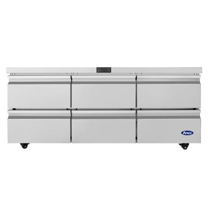 Atosa AUR72D6 72" Solid 6-Drawer Undercounter Refrigerator - 18.9 Cu. Ft.