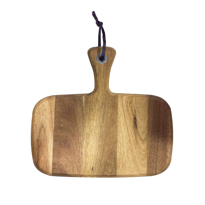 Nella 11" x 12" Rectangular Acacia Wood Serving Board with Handle - AWPB-0712