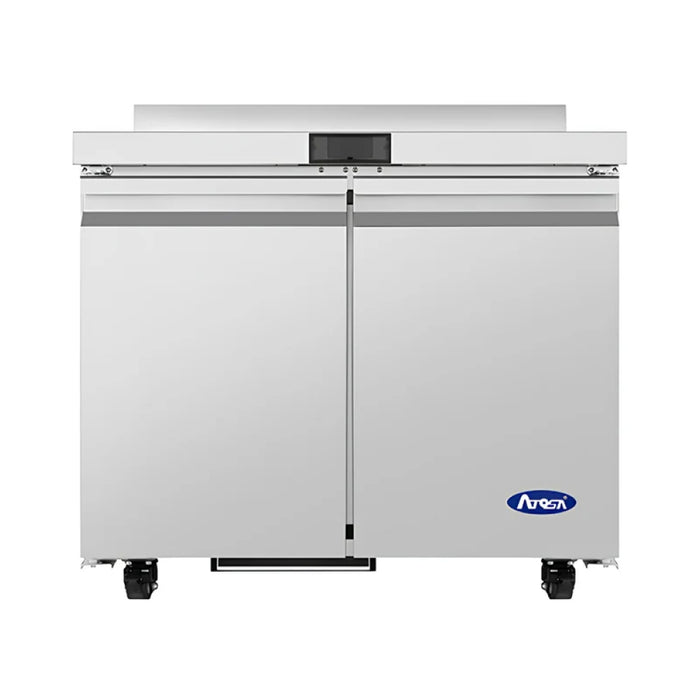 Atosa AWR36SD 36.4" 2-Door Worktop Refrigerator with Backsplash - 8.97 Cu.Ft.