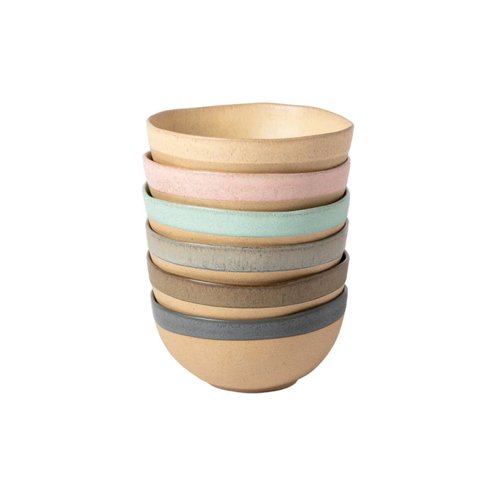 Costa Nova 22.6 Oz. Arenito Aqua Blue Round Stoneware Cereal/Latte Bowl - 6/Case - 2LNS161-AQU