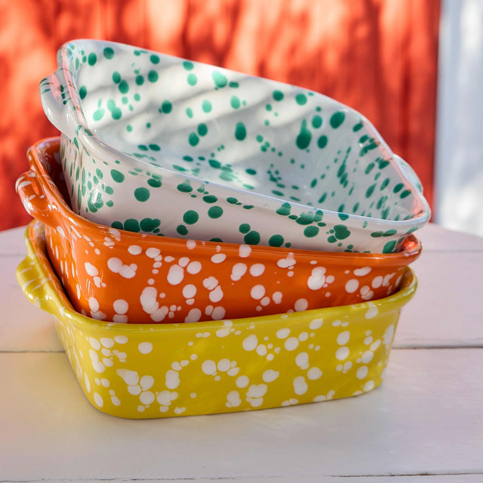 Costa Nova 9.4" Rafaela Square Tangerine Stoneware Baking Dish - VAQ271-TAN