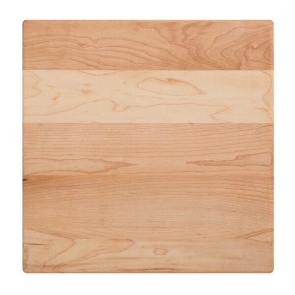 John Boos B12S 12" x 12" Square Edge Grain Wood Cutting Board with Wooden Feet