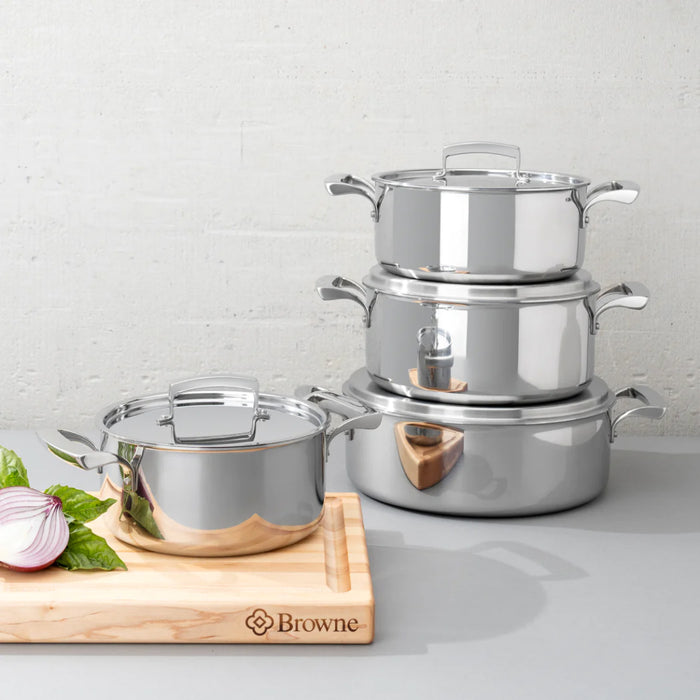 Browne 3 Qt. Thermalloy Tri-Ply Sauce Pot - 5724223