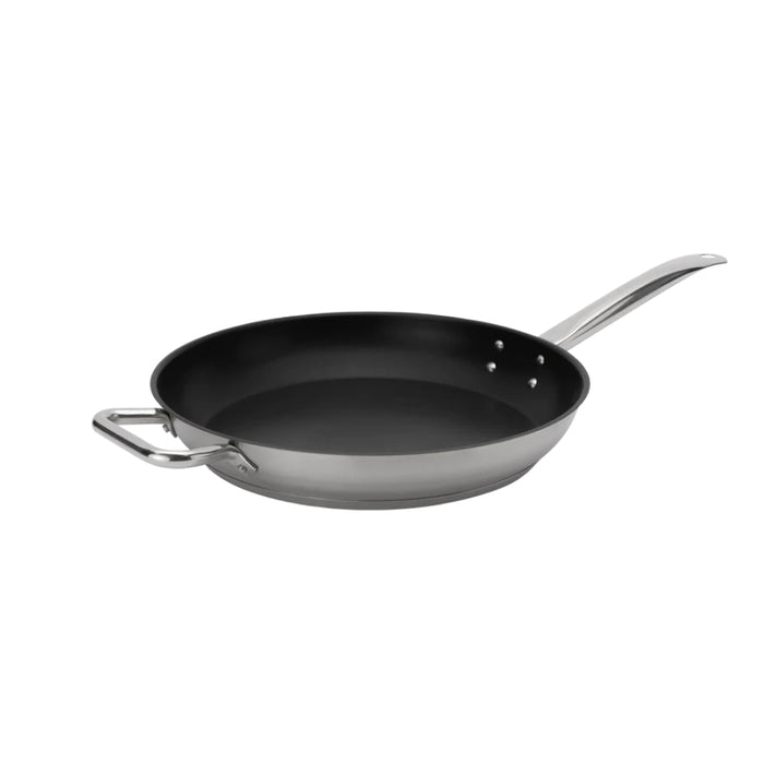 Browne 12.5" Elements Stainless Steel Non Stick Excalibur Fry Pan with Helper Handle - 5734062