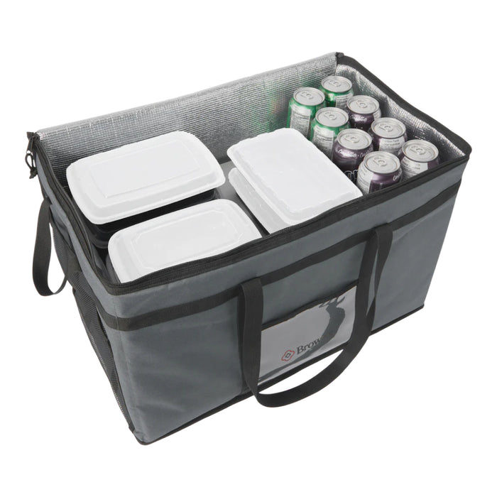 Browne 575389 23" x 15" x 14" Insulated Delivery Bag - Grey