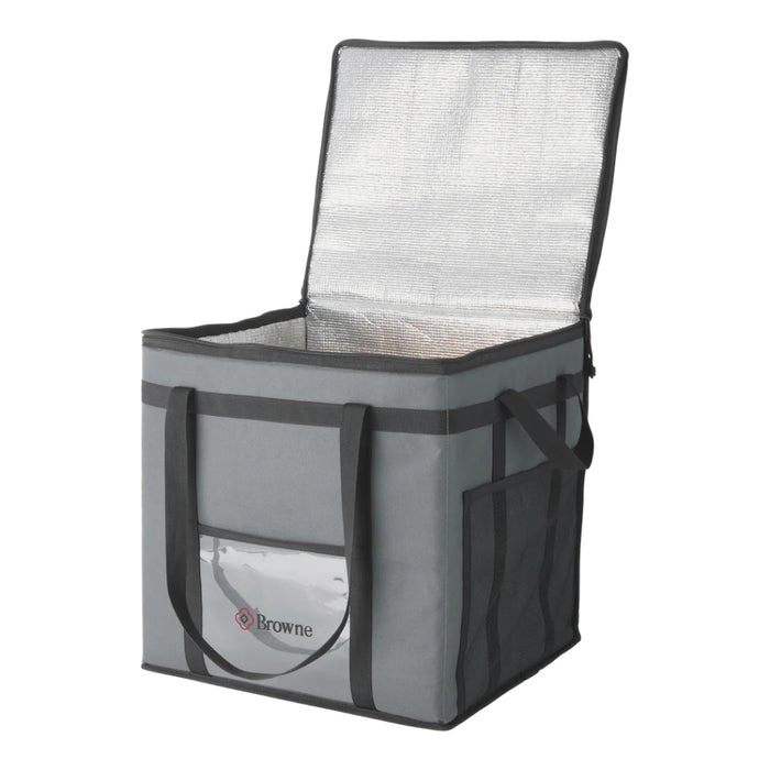 Browne 575390 16" x 14" x 14" Insulated Delivery Bag - Grey