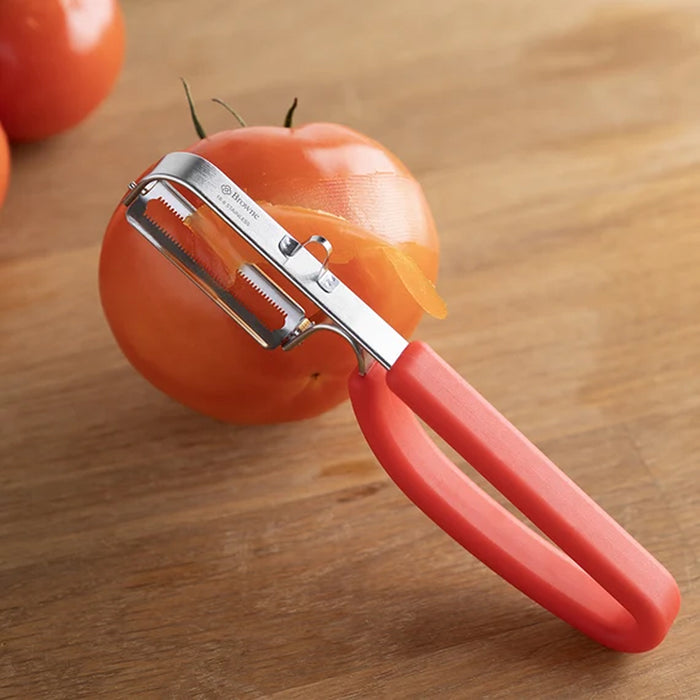 Browne 2.20" Dual Serrated Blade Peeler - Red - 575436