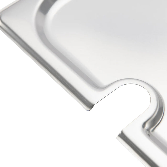 Browne Stainless Steel Notched Cover for 1/3 Size Steam Table Pan - 575549
