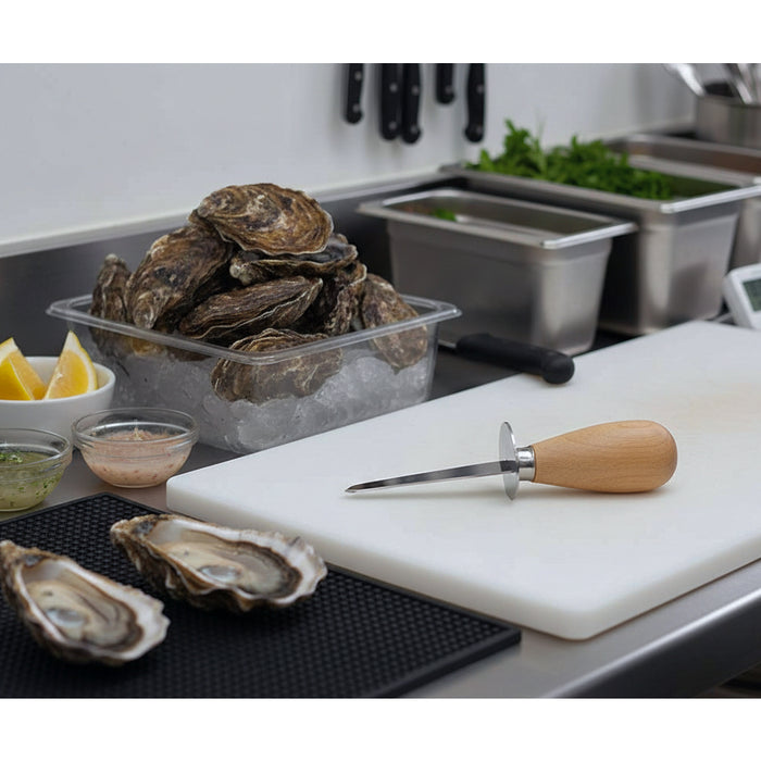 Browne 3" Oyster/Clam Knife with Wooden Handle - 575687