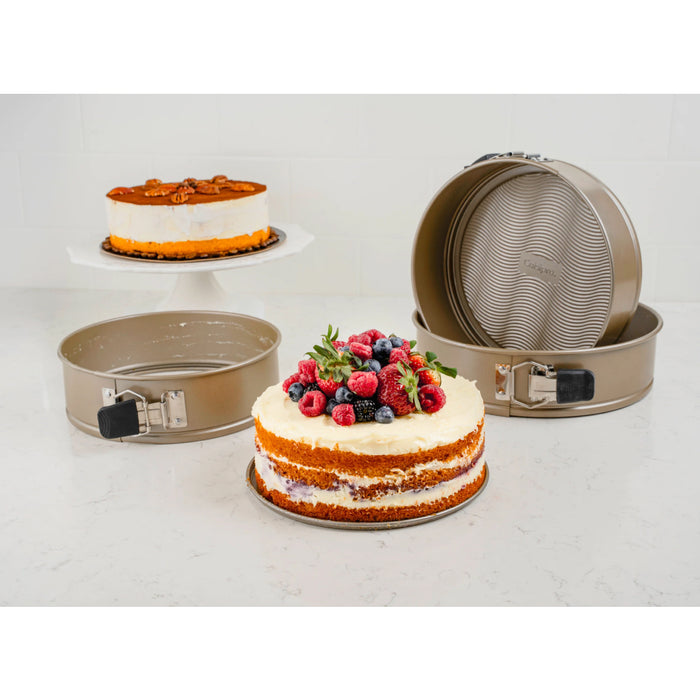 Cuisipro 746290 9" Non-Stick Spring Form Cake Pan with Wave Pattern