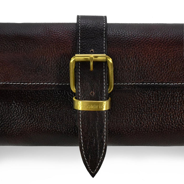 Boldric BOLB123 8-Pocket One Buckle Black Leather Knife Bag