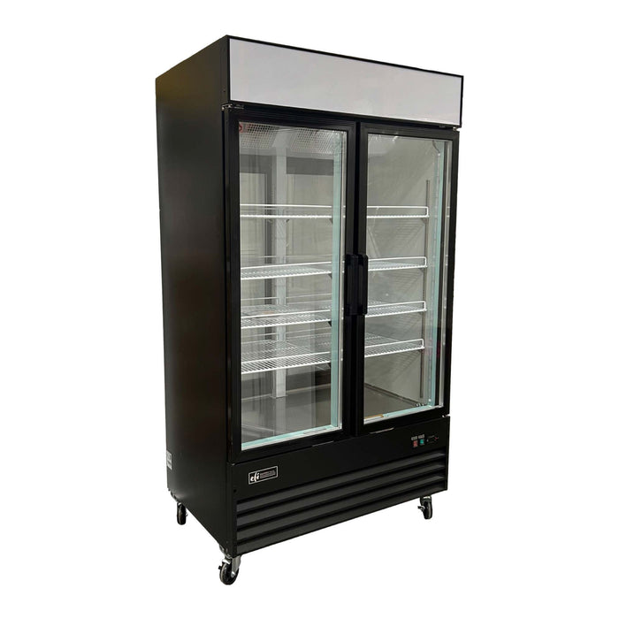 EFI C2P-48GDVCX 48" X-Line Glass 2-Door Refrigerated Pass-Thru Merchandiser - 39.6 Cu. Ft.
