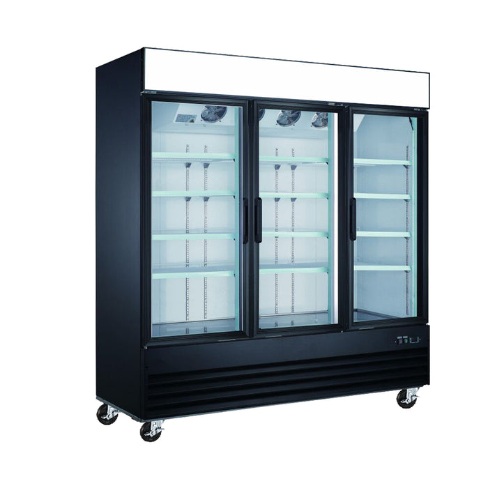 EFI C3-78GDVCX 78" X-Line Glass 3-Door Refrigerated Merchandiser - 53 Cu. Ft.