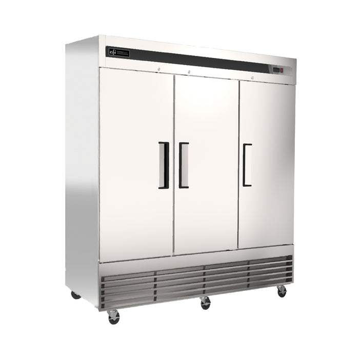 EFI C3-82VCX 82" X-Line Bottom Mount Solid 3-Door Reach-In Refrigerator - 72 Cu. Ft.