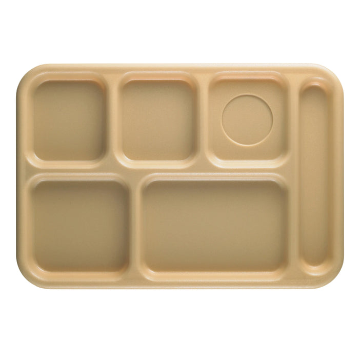 Cambro 10146CW145 Camwear® 14.5" x 10" 6-Compartment Serving Tray - Yellow