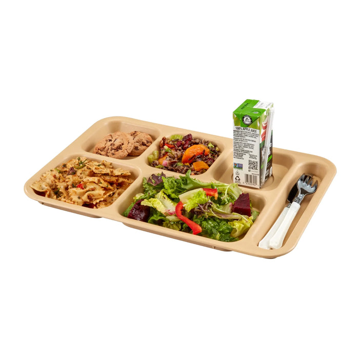 Cambro 10146CW145 Camwear® 14.5" x 10" 6-Compartment Serving Tray - Yellow