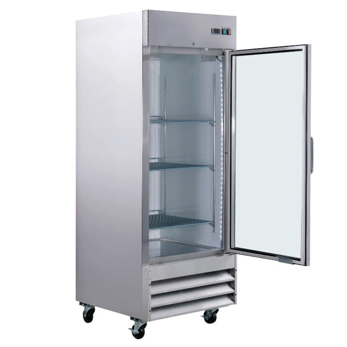 EconoCold 29" Single Glass Door Stainless Steel Reach-In Freezer - CFD-1FF-G-HC
