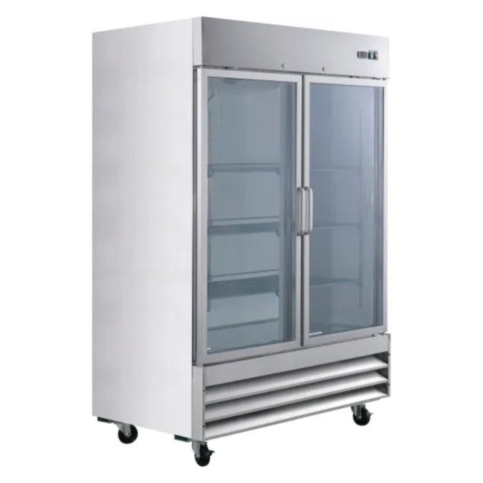 EconoCold 54" 2-Glass Door Stainless Steel Reach-In Refrigerator - CFD-2RR-G-HC