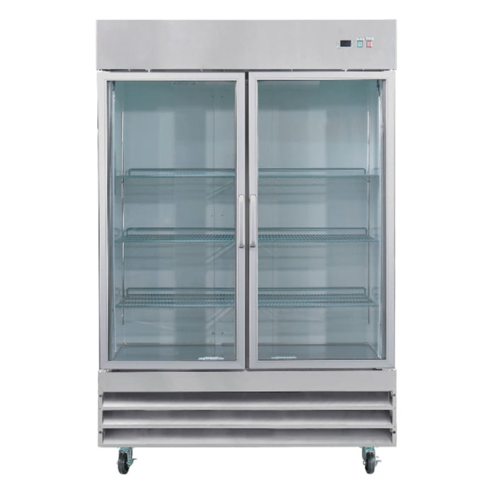 EconoCold 54" 2-Glass Door Stainless Steel Reach-In Refrigerator - CFD-2RR-G-HC