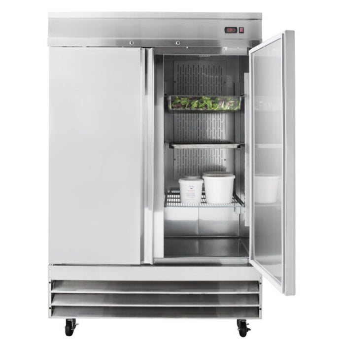 EconoCold 54" Solid 2-Door Stainless Steel Reach-In Refrigerator - CFD-2RR-HC