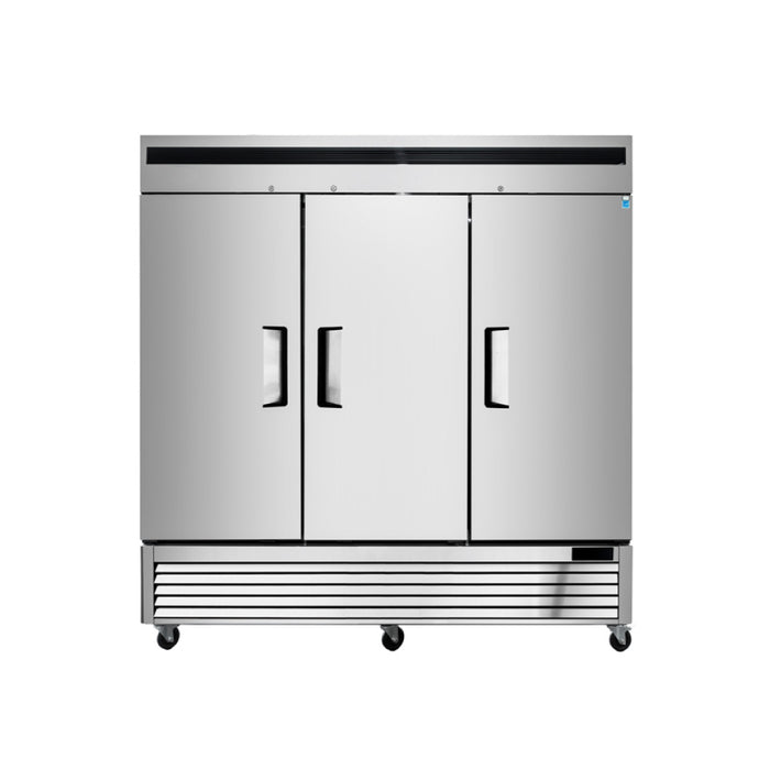 EconoCold 80" Solid 3-Door Stainless Steel Reach-In Refrigerator - CFD-3RR-HC