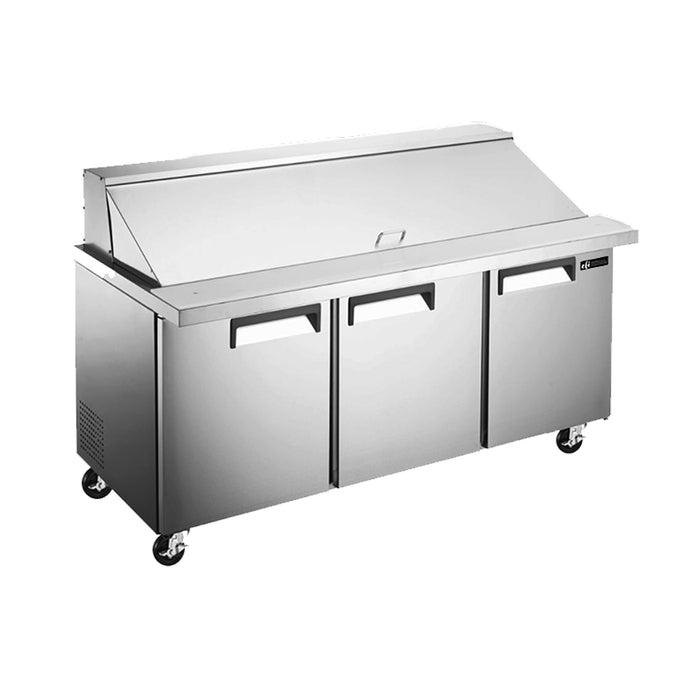 EFI CMDR3-72VCX 72" X-Line 3-Door Mega Top Refrigerated Sandwich Prep Table - 15.5 Cu. Ft.