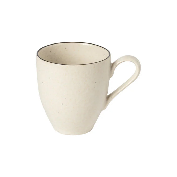 Costa Nova 14 Oz. Augusta Natural-Black Stoneware Coffee Mug - 6/Case - COC131-NAB