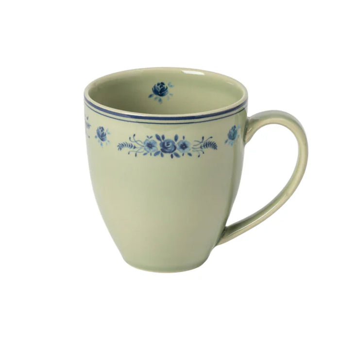 Costa Nova 14 Oz. Vila Olive-Blue Floral Stoneware Mug