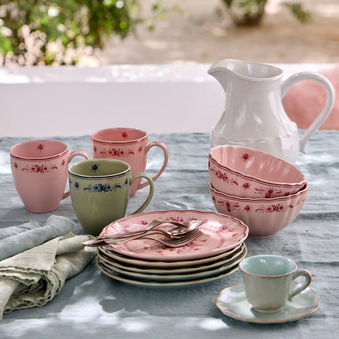 Costa Nova 14 Oz. Vila Pink-Red Floral Stoneware Mug