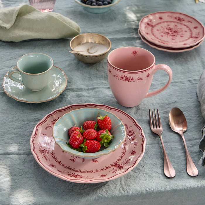 Costa Nova 14 Oz. Vila Pink-Red Floral Stoneware Mug
