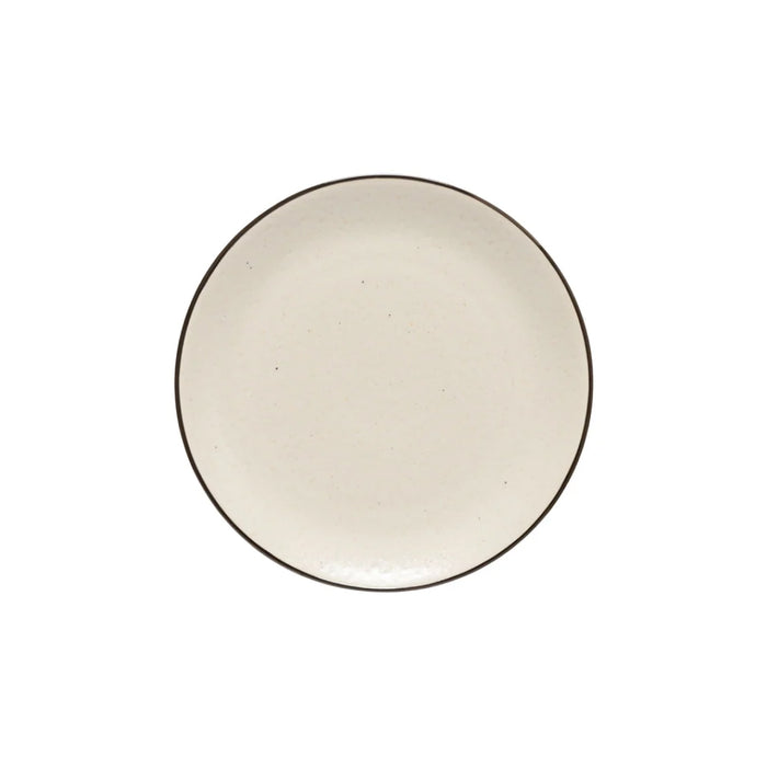 Costa Nova 8.5" Augusta Natural-Black Round Stoneware Salad/Dessert Plate - 6/Case - COP211-NAB