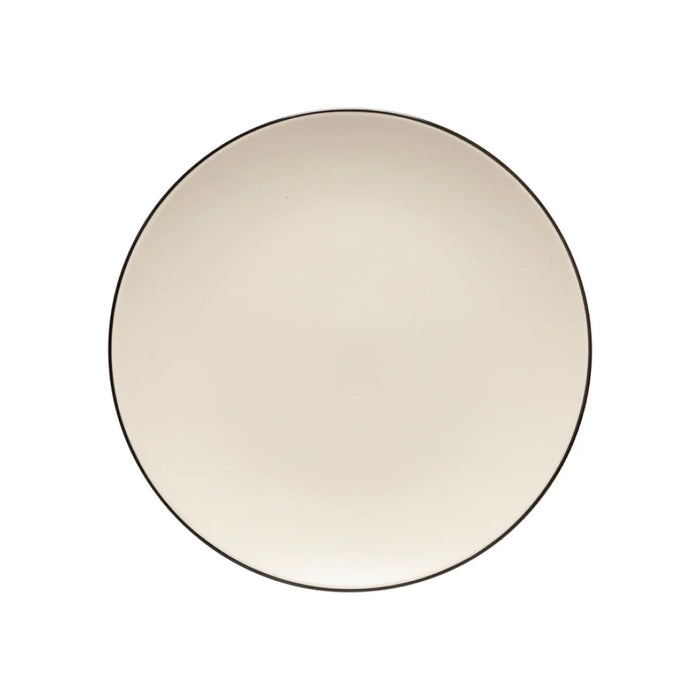 Costa Nova 10.75" Augusta Natural-Black Round Stoneware Dinner Plate - 6/Case - COP271-NAB