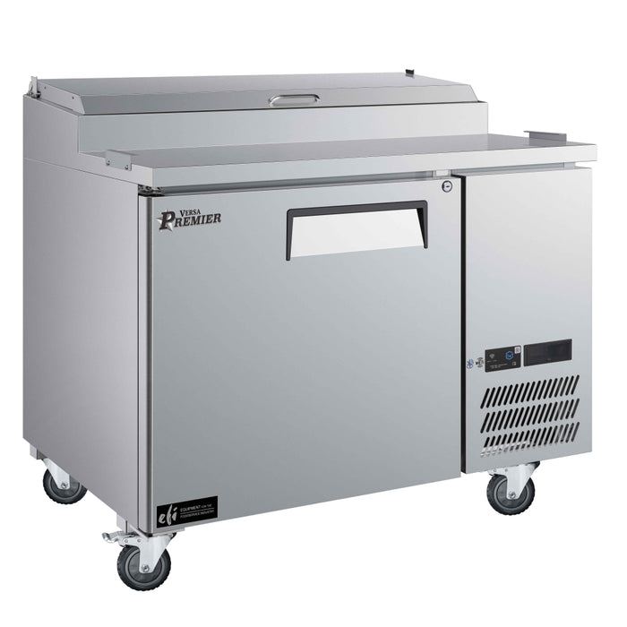 EFI Premier CPDR1-44VCP-L 44" Left-Hand 1-Door Stainless Steel Refrigerated Pizza Prep Table - 9.7 Cu. Ft.