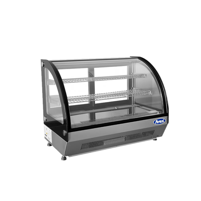 Atosa CRDC-35 27" Full Service Countertop Curved Glass Refrigerated Display Case - 3.5 Cu. Ft.