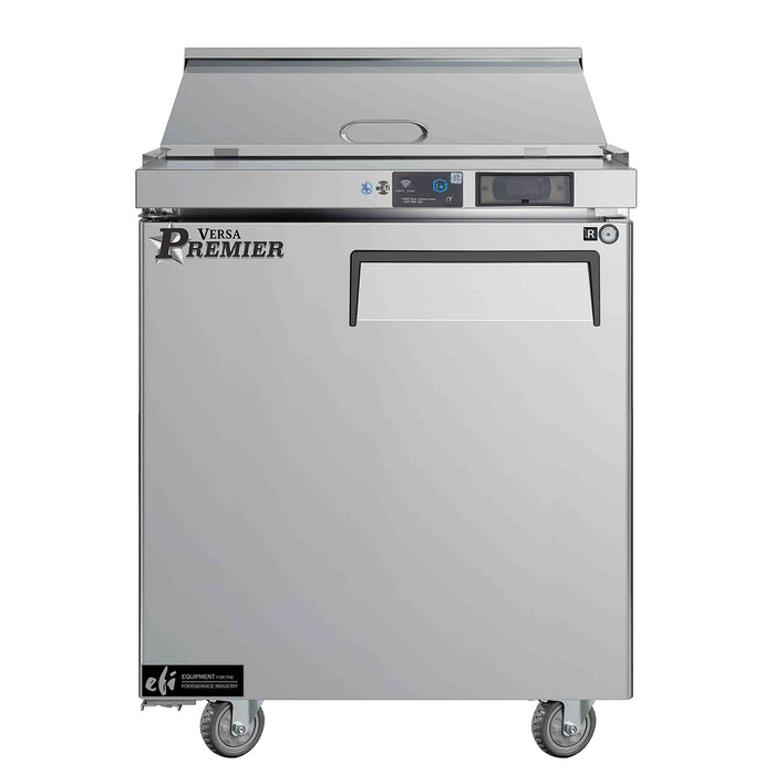 EFI Premier CSDR1-27VCP-L 27" 1-Door Stainless Steel Refrigerated Salad / Sandwich Prep Table with Left Hinge - 7.1 Cu. Ft.