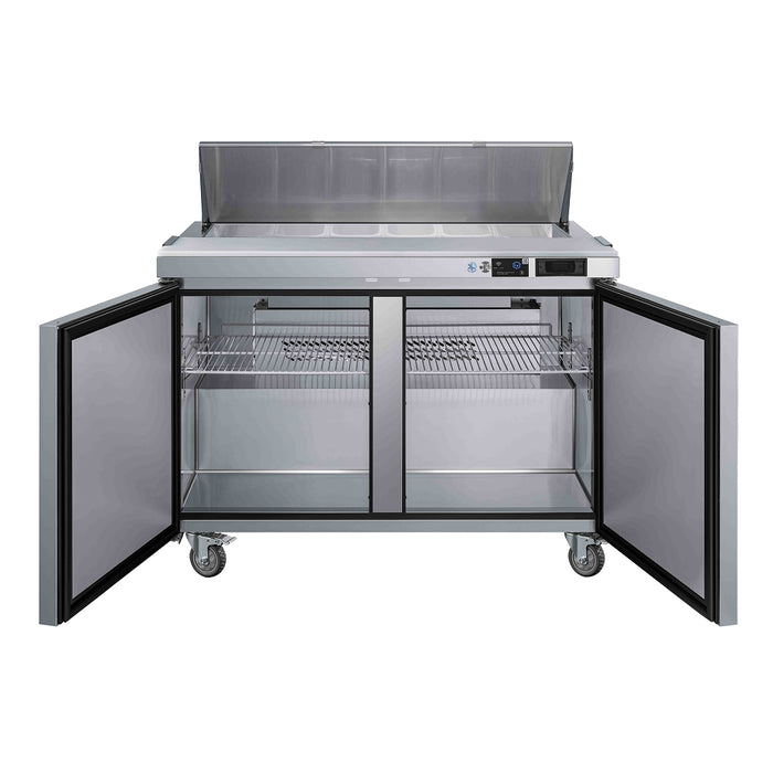 EFI Premier CSDR2-48VCP 48" 2-Door Stainless Steel Refrigerated Salad/Sandwich Prep Table - 13 Cu. Ft.