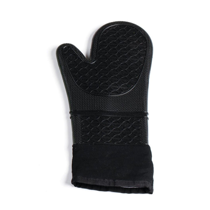 Cool Touch 15" Black Silicone & Cotton Oven Mitt - CT-SF-B15