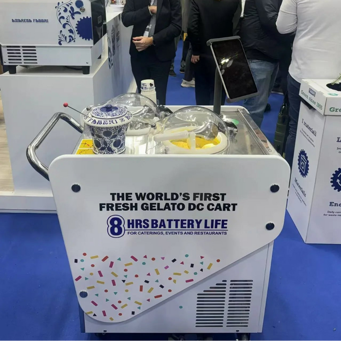 Top Churn 2-Pot Battery-Powered Commercial Ice Cream Machine Cart - DC