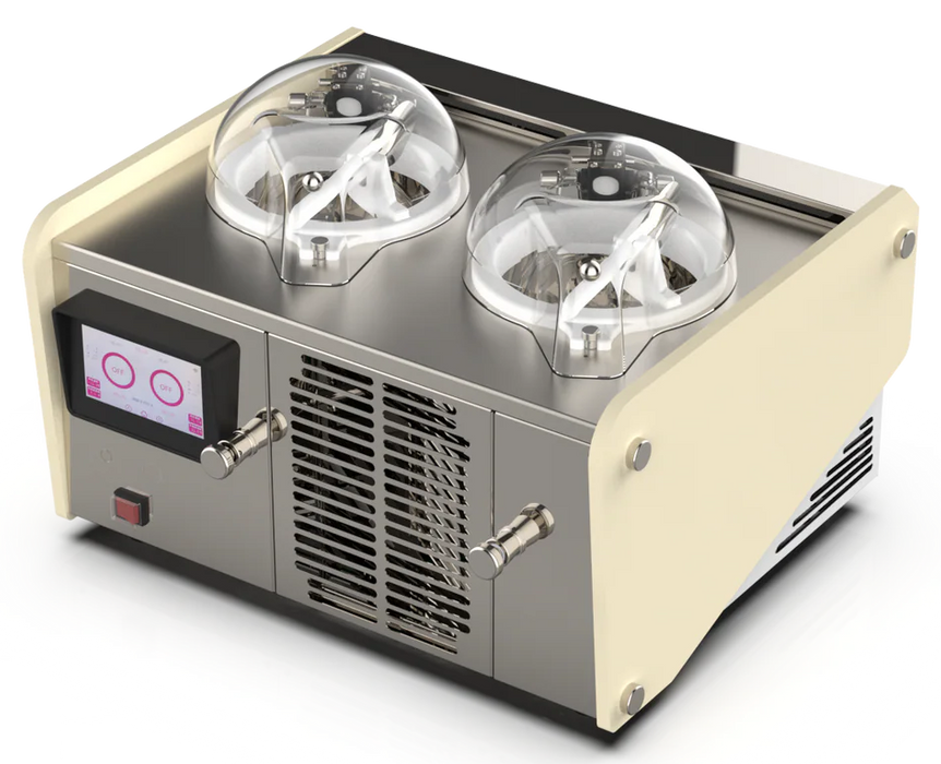 Top Churn 2-Pot Countertop Commercial Ice Cream Machine and Display - V2 Milano