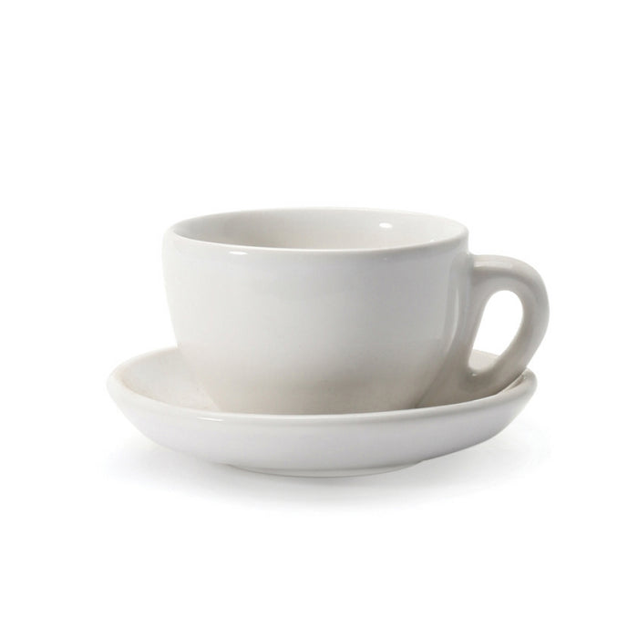 Danesco 20 WH 3 Oz. White Porcelain Espresso Cup & Saucer Set