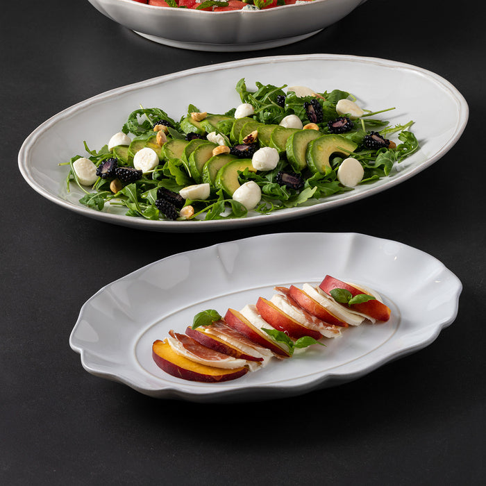 Costa Nova 11.75" x 8.25" Rosa White Oval Stoneware Serving Plate - DAA301-WHI