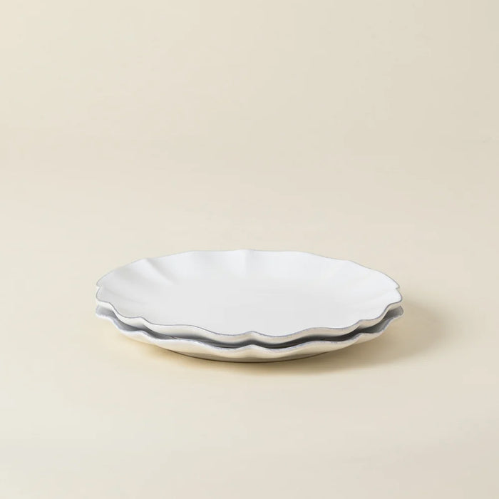 Costa Nova 9" Rosa White Round Stoneware Salad/Dessert Plate - 6/Case - DAP221-WHI