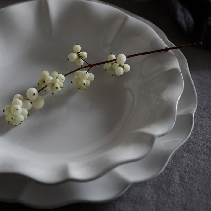 Costa Nova 9.75" Rosa White Round Stoneware Soup/Pasta Plate - 6/Case - DAP251-WHI
