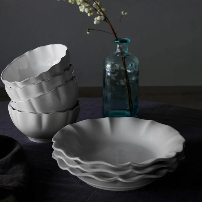 Costa Nova 9.75" Rosa White Round Stoneware Soup/Pasta Plate - 6/Case - DAP251-WHI