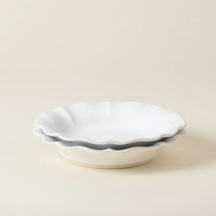 Costa Nova 9.75" Rosa White Round Stoneware Soup/Pasta Plate - 6/Case - DAP251-WHI