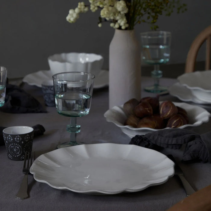Costa Nova 11.25" Rosa White Round Stoneware Dinner Plate - 6/Case - DAP281-WHI