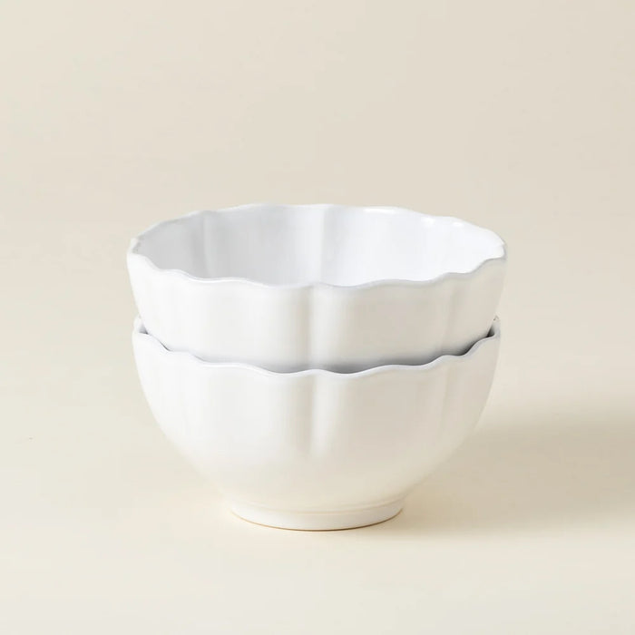 Costa Nova 22.37 Oz. Rosa White Round Stoneware Soup/Cereal Bowl - 6/Case - DAS161-WHI