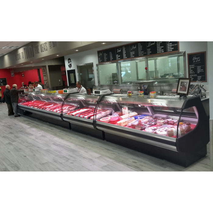 Igloo 16' Refrigerated Deli Meat Curved Glass Display Case - RSCD16